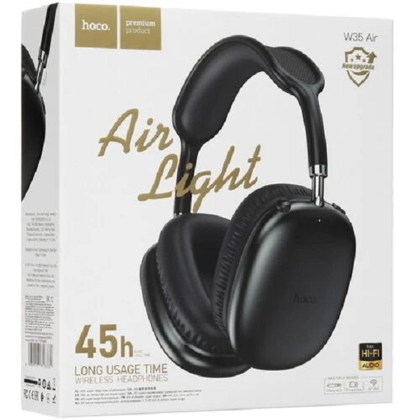 Bluetooth-гарнитура Hoco Air Triumph W35 Bluetooth/3,5 мм черный