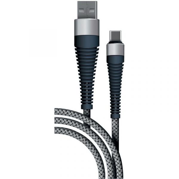 Кабель BoraSCO Fishbone [38504] USB - micro USB серый 1 м