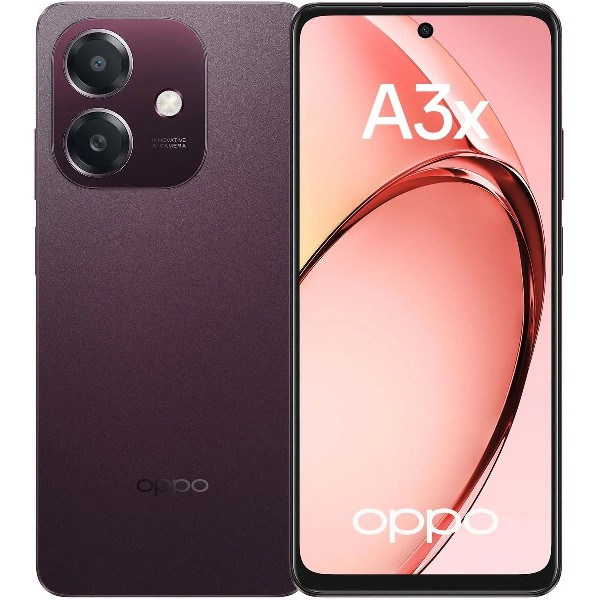 Мобильный телефон OPPO A3x 2024 Android 4/128 Гб бургунди