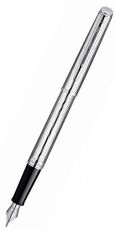 Ручка перьевая WATERMAN Hemisphere Deluxe (S0921010) Metal CT (F) чернила: синий нержавеющая сталь перо нержавеющая сталь палладиевое покрытие